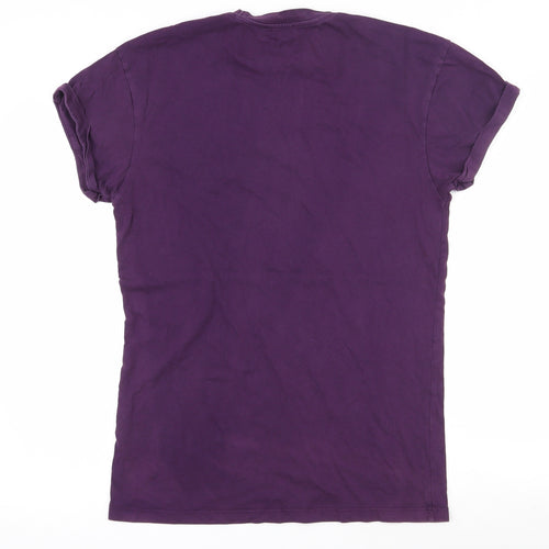 New Look Mens Purple  Cotton  T-Shirt Size XS Crew Neck
