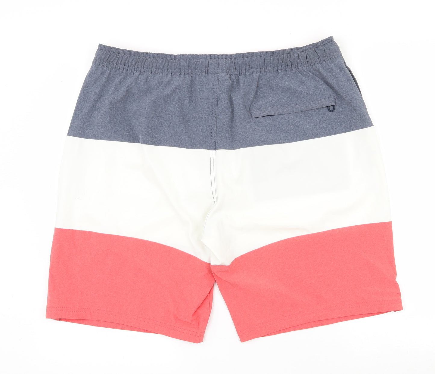 H&M Mens Multicoloured Striped Polyester Athletic Shorts Size XL L9 in Regular Drawstring