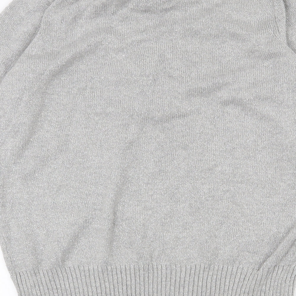 SOHO Womens Grey V-Neck  Cotton Pullover Jumper Size 10