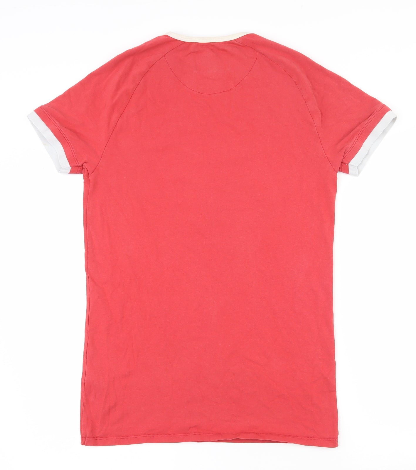 SikSilk Mens Red  Cotton  T-Shirt Size XS Crew Neck