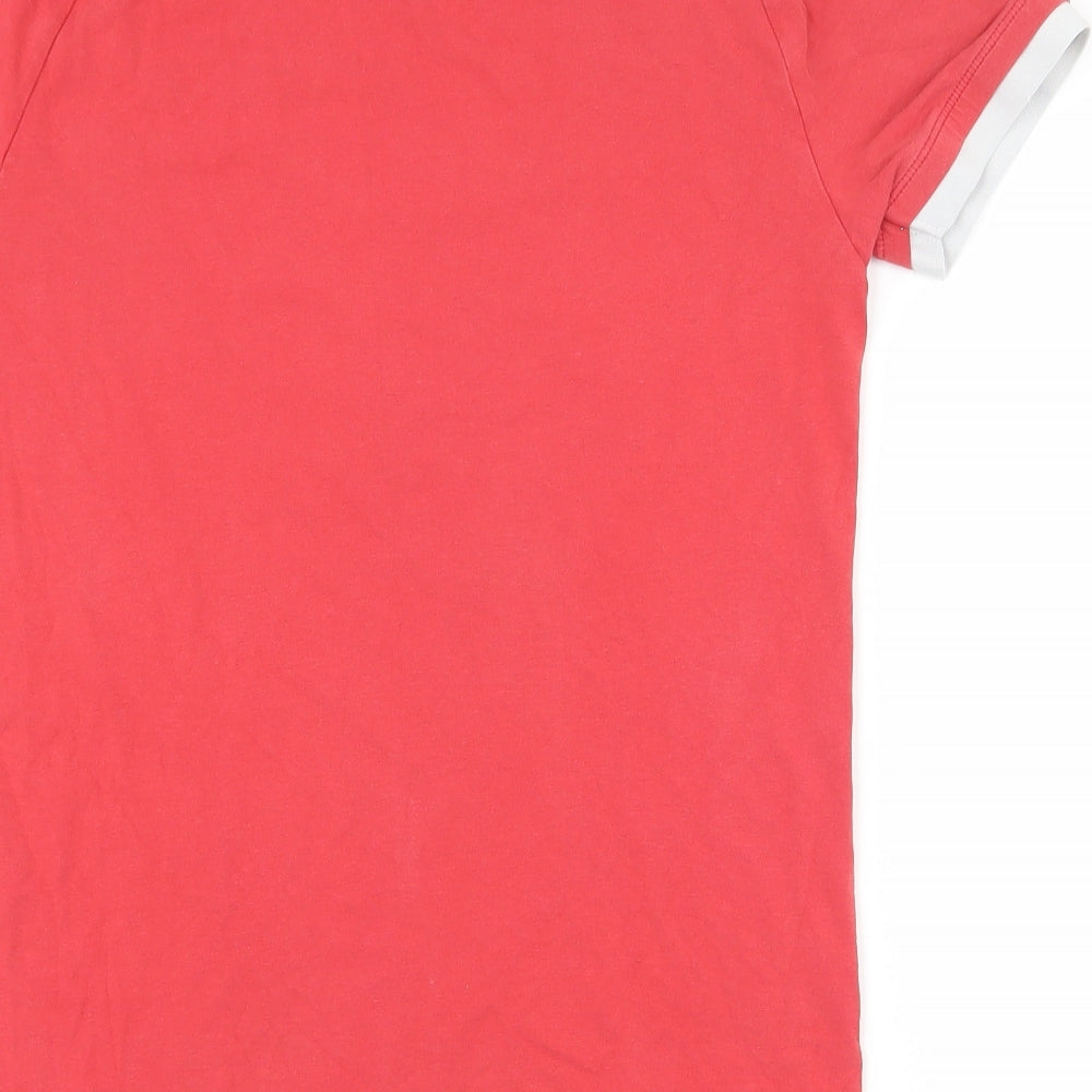 SikSilk Mens Red  Cotton  T-Shirt Size XS Crew Neck