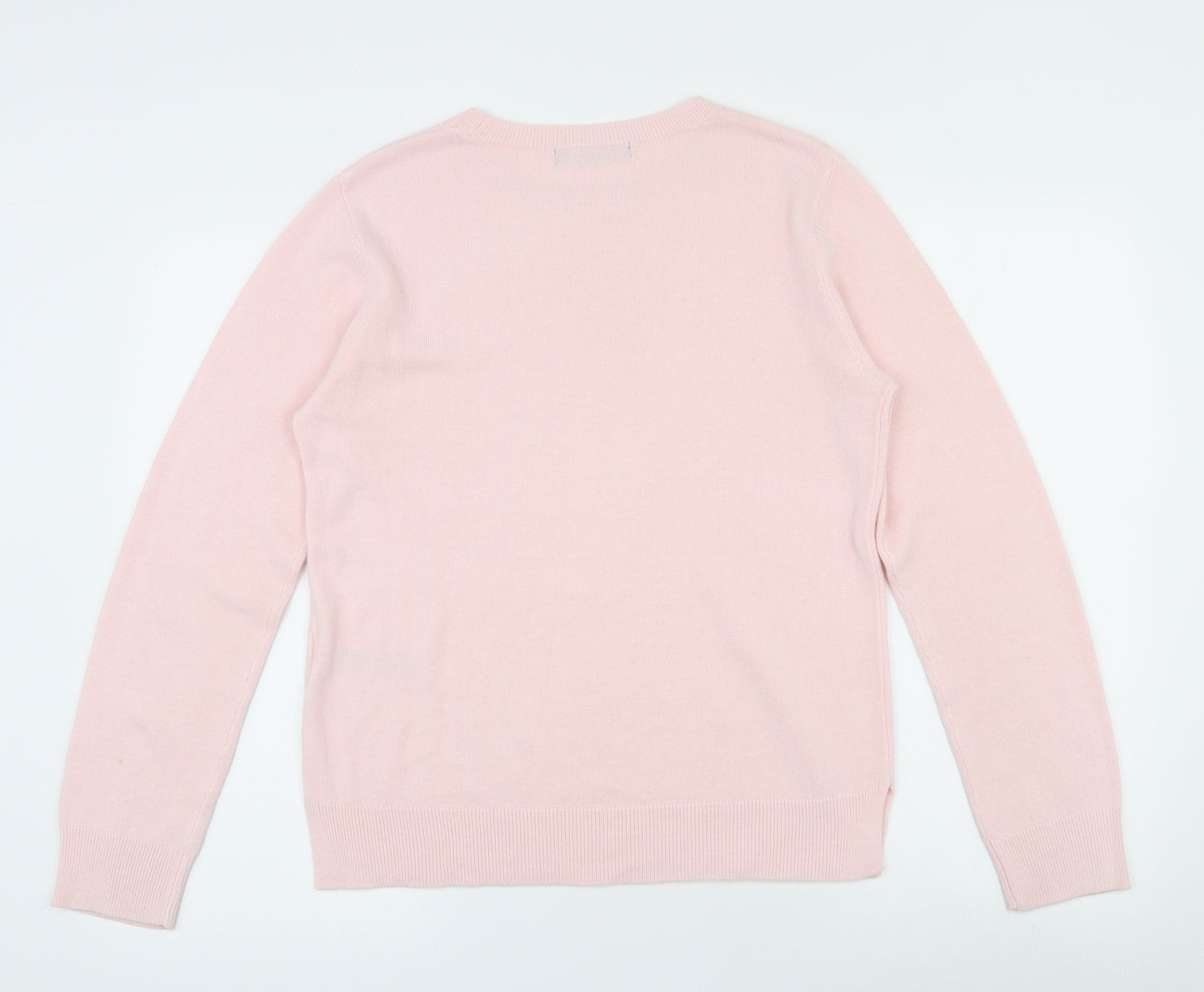 Marks and Spencer Womens Pink Round Neck  Acrylic Pullover Jumper Size 12