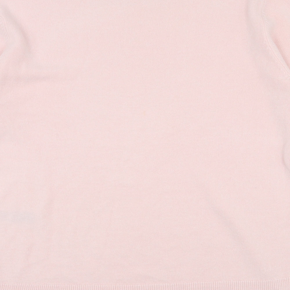 Marks and Spencer Womens Pink Round Neck  Acrylic Pullover Jumper Size 12