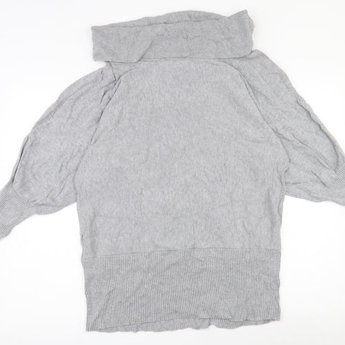 MARBLE Womens Grey Roll Neck  100% Cotton Pullover Jumper Size 10