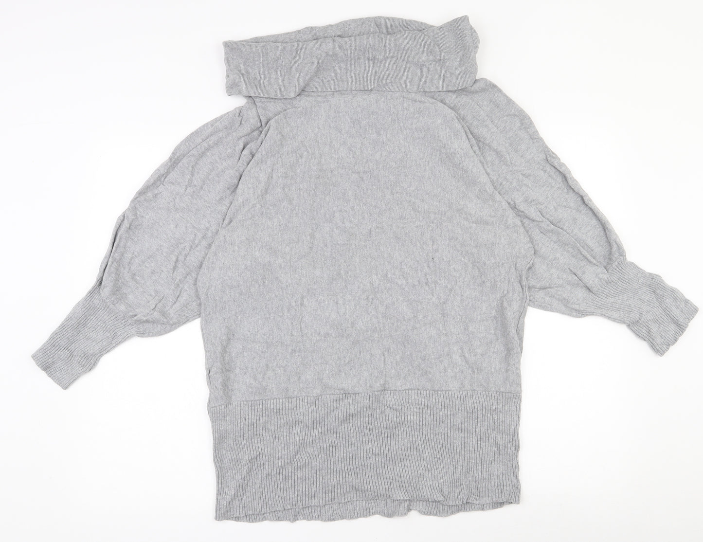 MARBLE Womens Grey Roll Neck  100% Cotton Pullover Jumper Size 10
