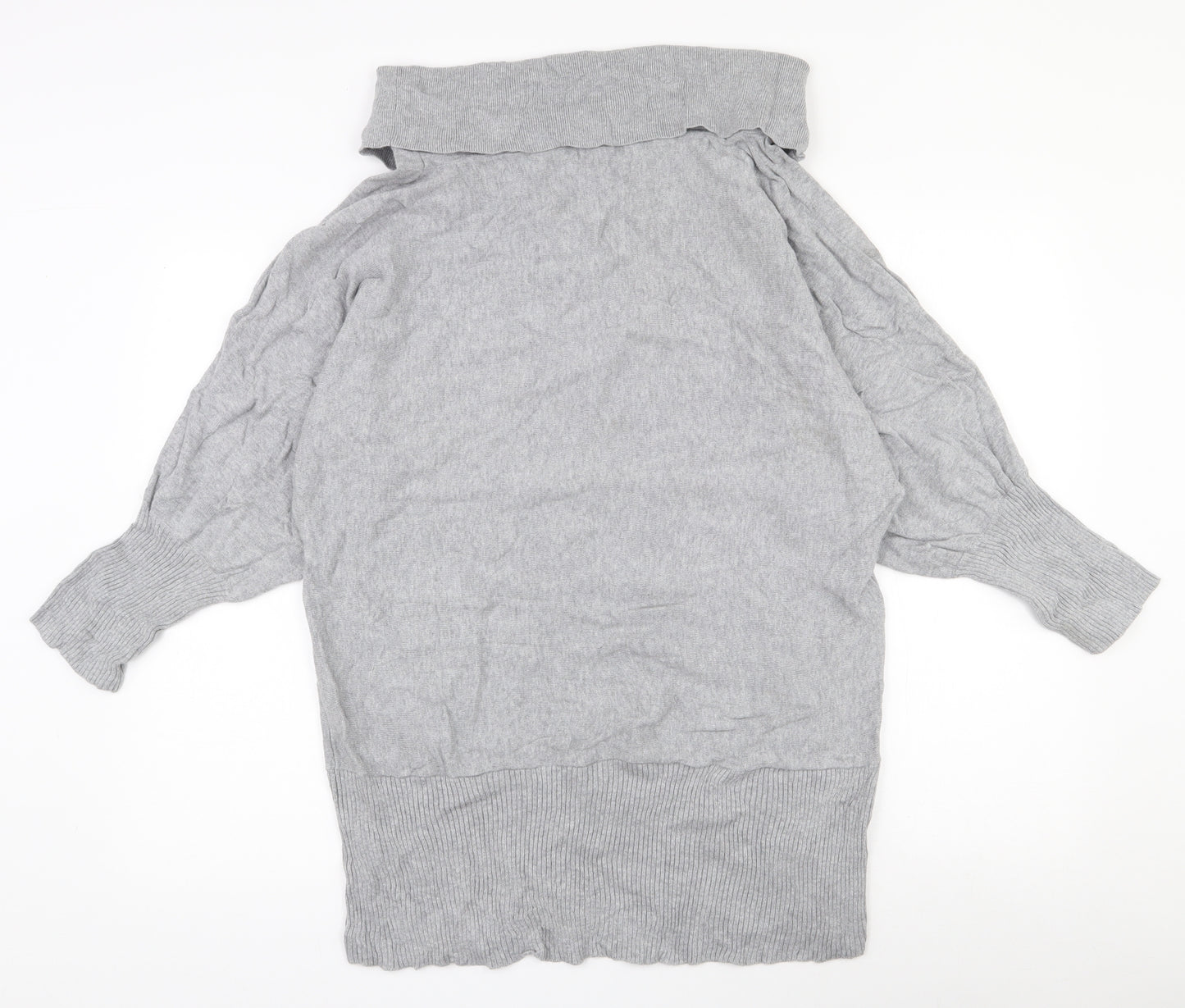 MARBLE Womens Grey Roll Neck  100% Cotton Pullover Jumper Size 10