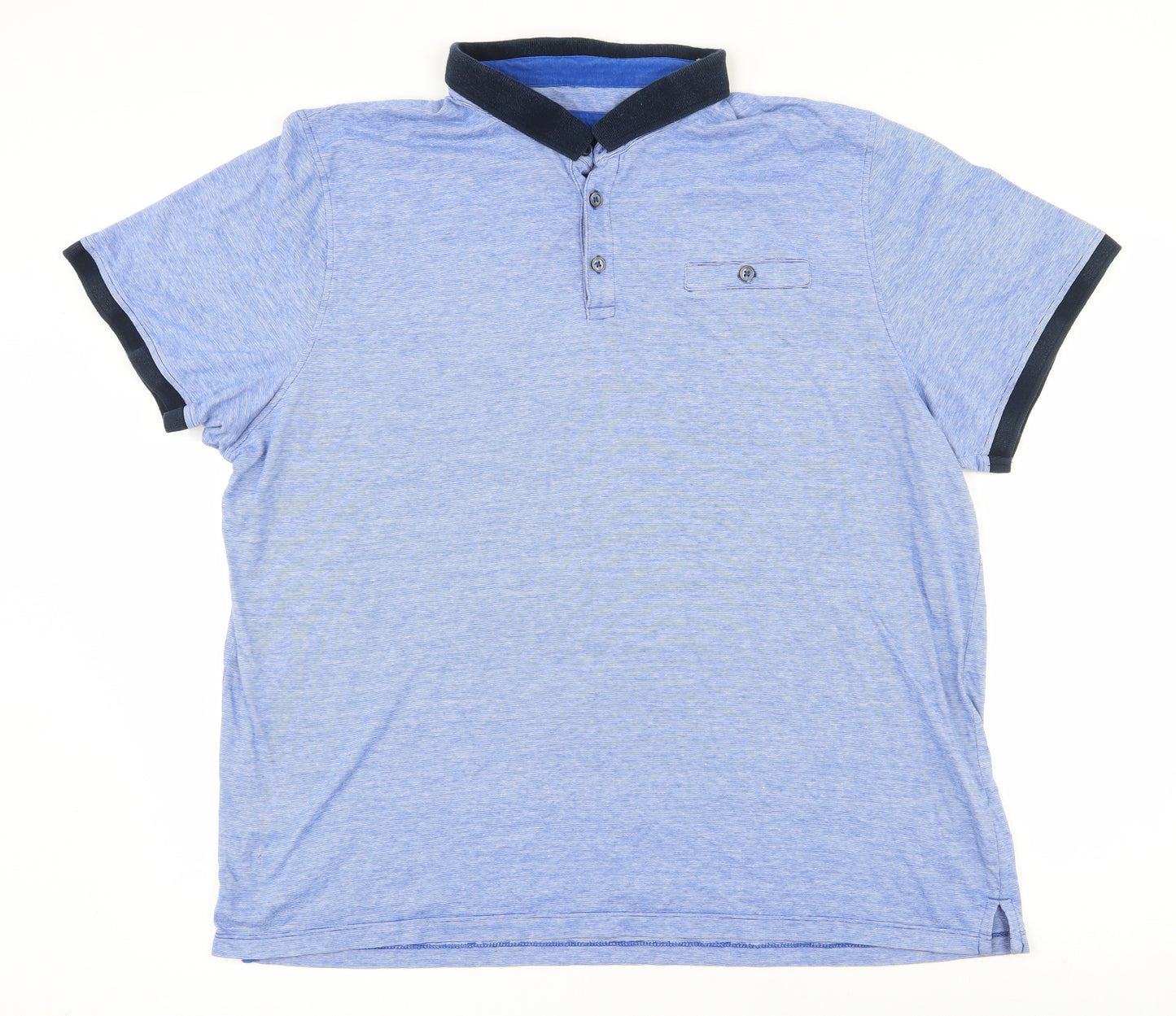 Debenhams Mens Blue  100% Cotton  Polo Size 2XL Collared Pullover
