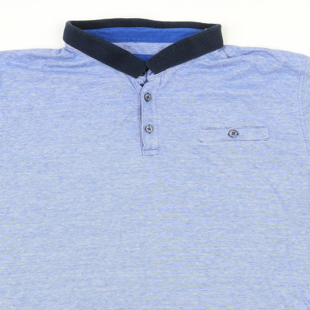 Debenhams Mens Blue  100% Cotton  Polo Size 2XL Collared Pullover