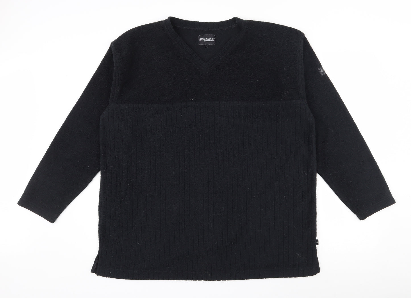 Espace Mens Black  Polyester Pullover Sweatshirt Size M