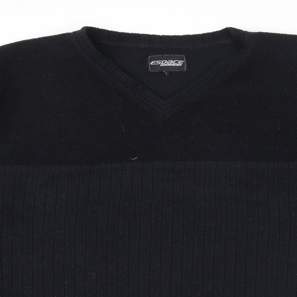 Espace Mens Black  Polyester Pullover Sweatshirt Size M