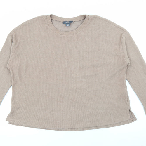 Primark Womens Beige Crew Neck  Polyester Pullover Jumper Size L