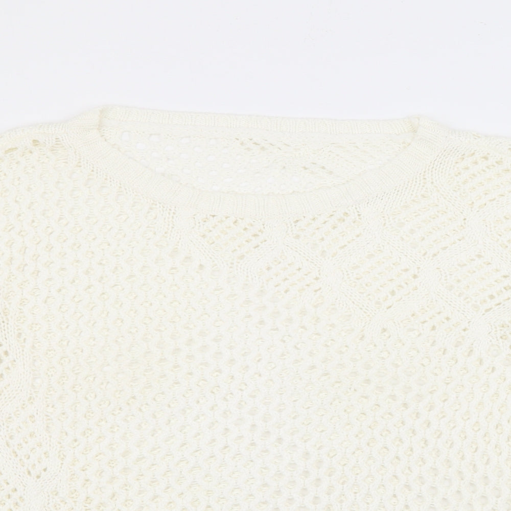 George Womens Ivory Scoop Neck  Acrylic Pullover Jumper Size 14