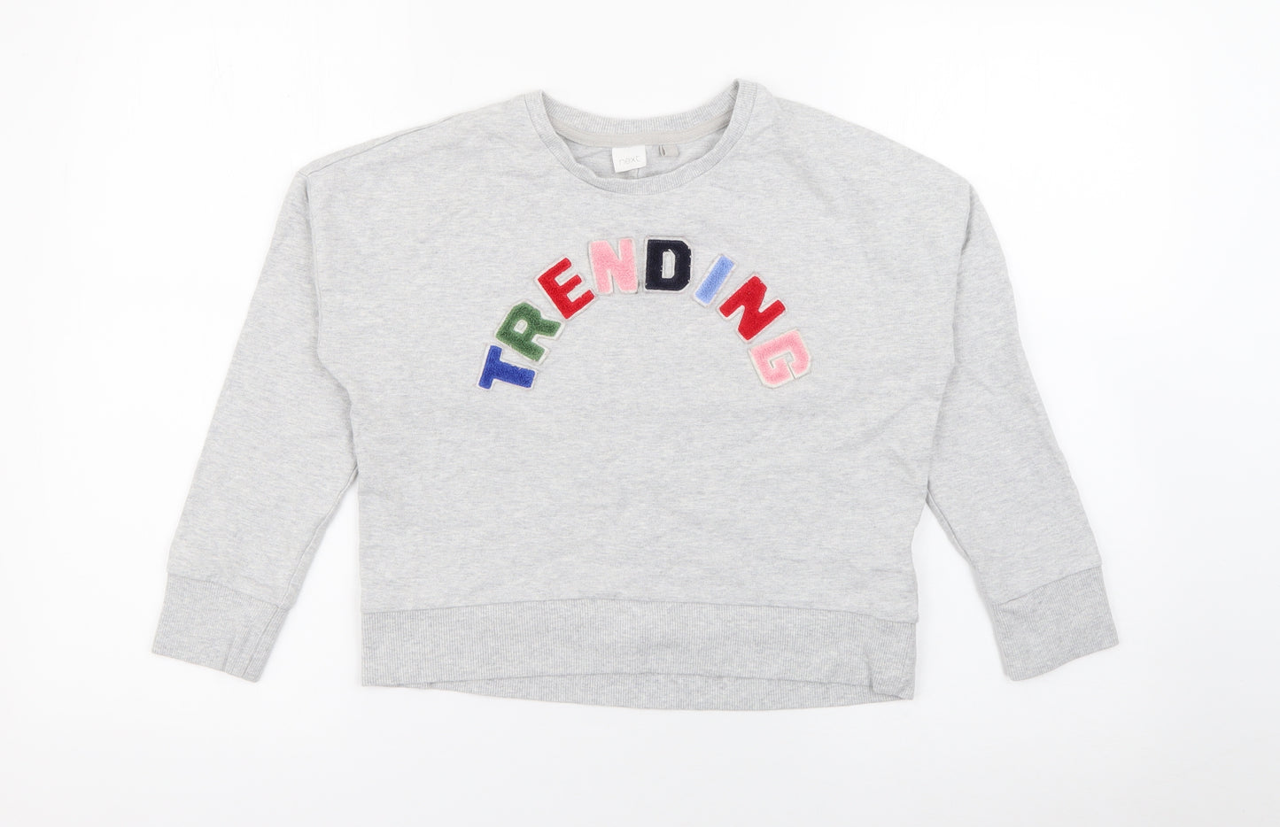 NEXT Girls Grey  Cotton Pullover Sweatshirt Size 9 Years   - Trending