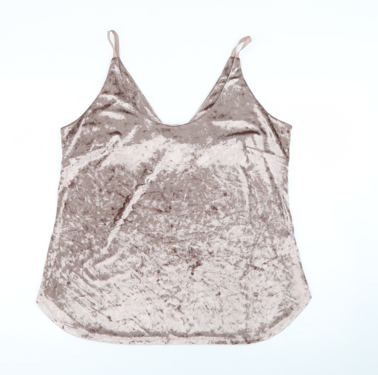 Label Lab Womens Brown  Polyester Camisole Tank Size 16 V-Neck