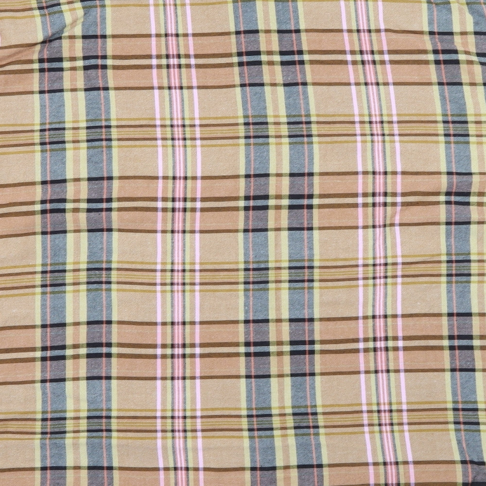 NEXT Womens Brown Plaid Viscose Basic Button-Up Size 20 Collared