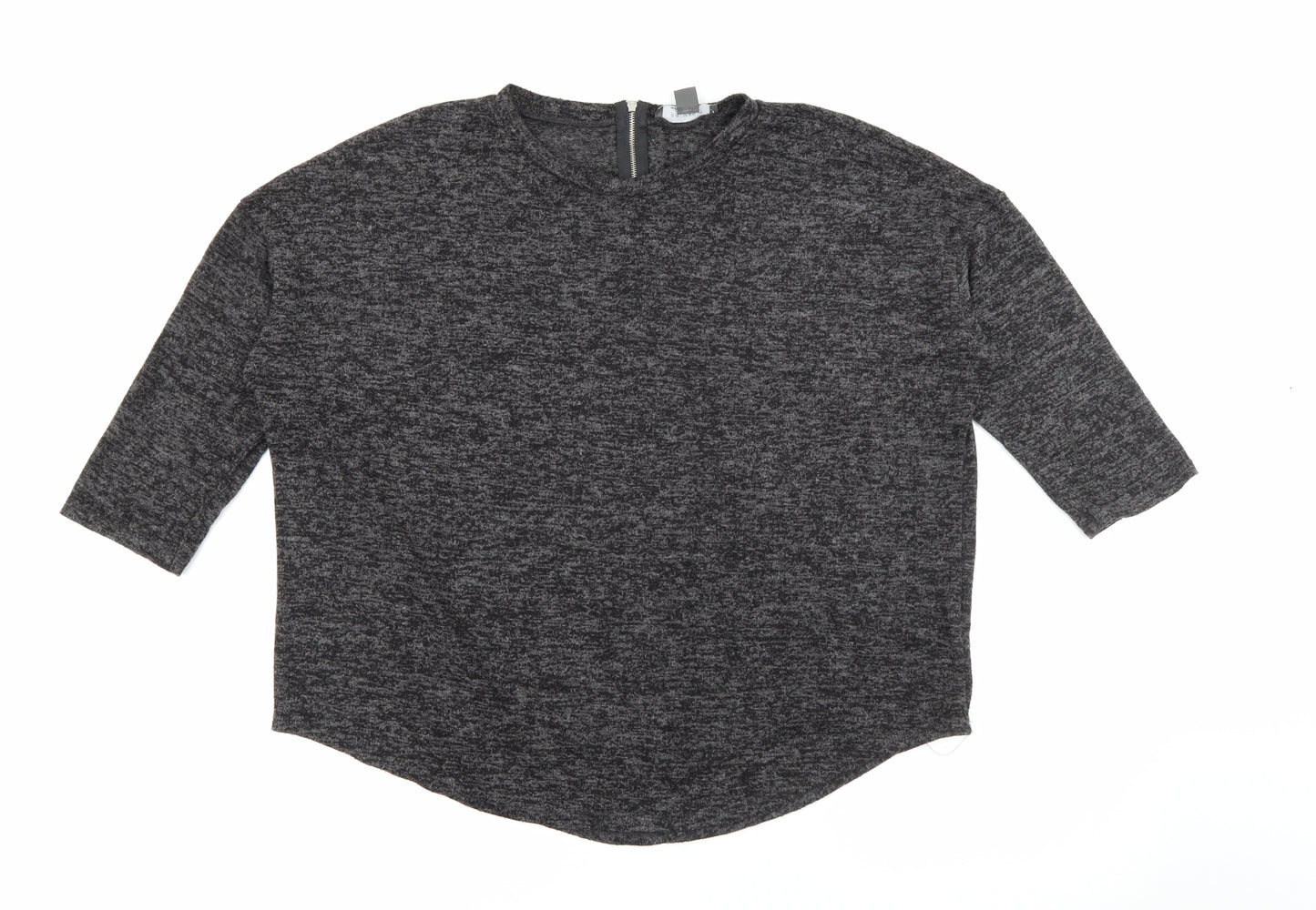 Primark Womens Grey Round Neck  Polyester Pullover Jumper Size M