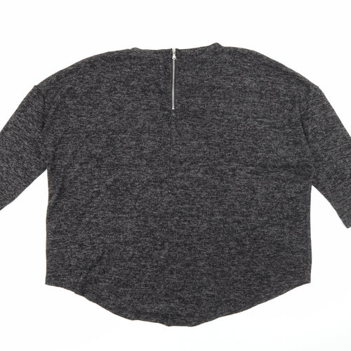 Primark Womens Grey Round Neck  Polyester Pullover Jumper Size M