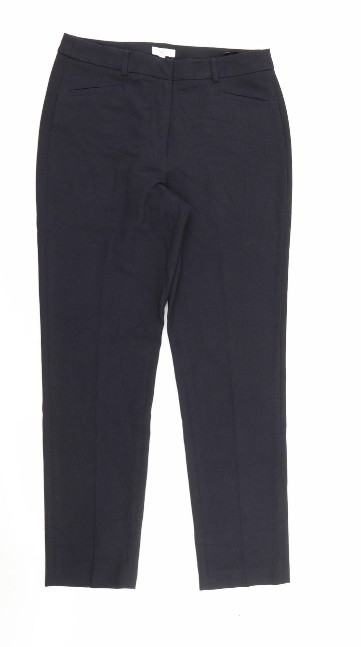 CC Womens Blue Polyester Carrot Trousers Size 12 L29 in Regular Zip