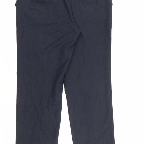 Marks and Spencer Womens Blue  Polyester Carrot Trousers Size 12 L28 in Regular Zip