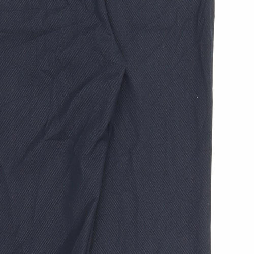 Marks and Spencer Womens Blue  Polyester Carrot Trousers Size 12 L28 in Regular Zip