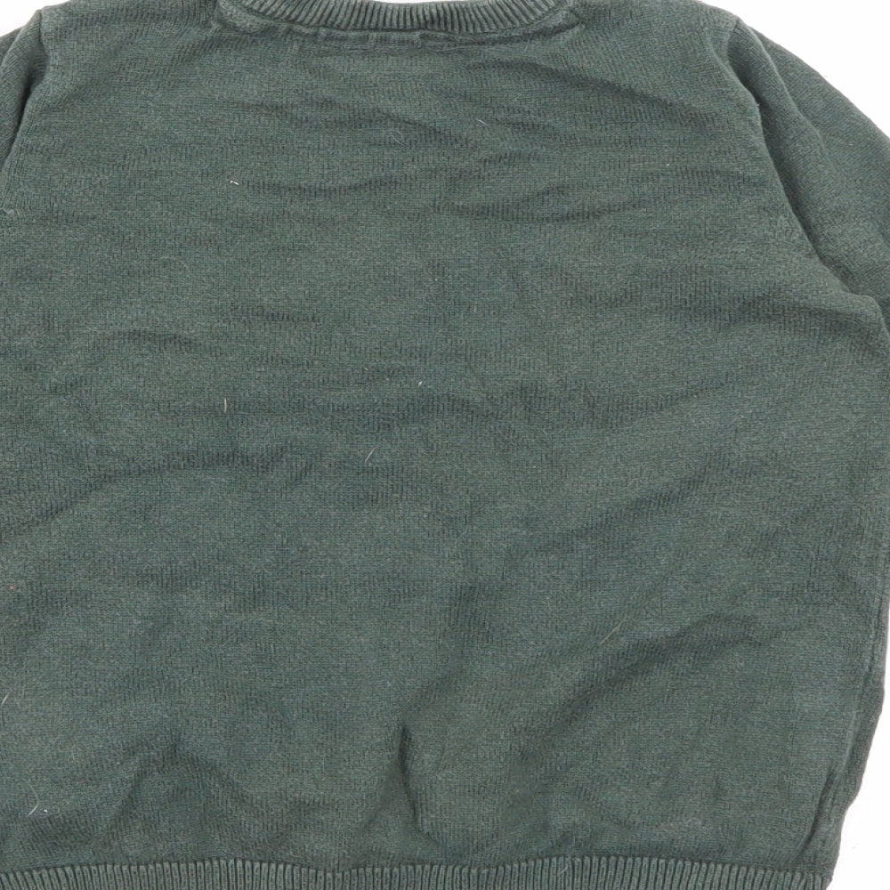 H&M Baby Green  Cotton Pullover Jumper Size 18-24 Months  Button - Fox