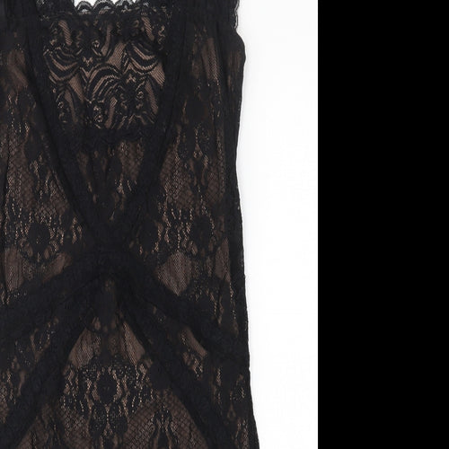 Oasis Womens Black  Polyimide Bodycon  Size S  Square Neck