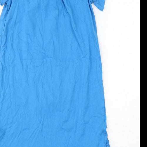 Papaya Womens Blue  100% Cotton Basic T-Shirt Size 8 Scoop Neck