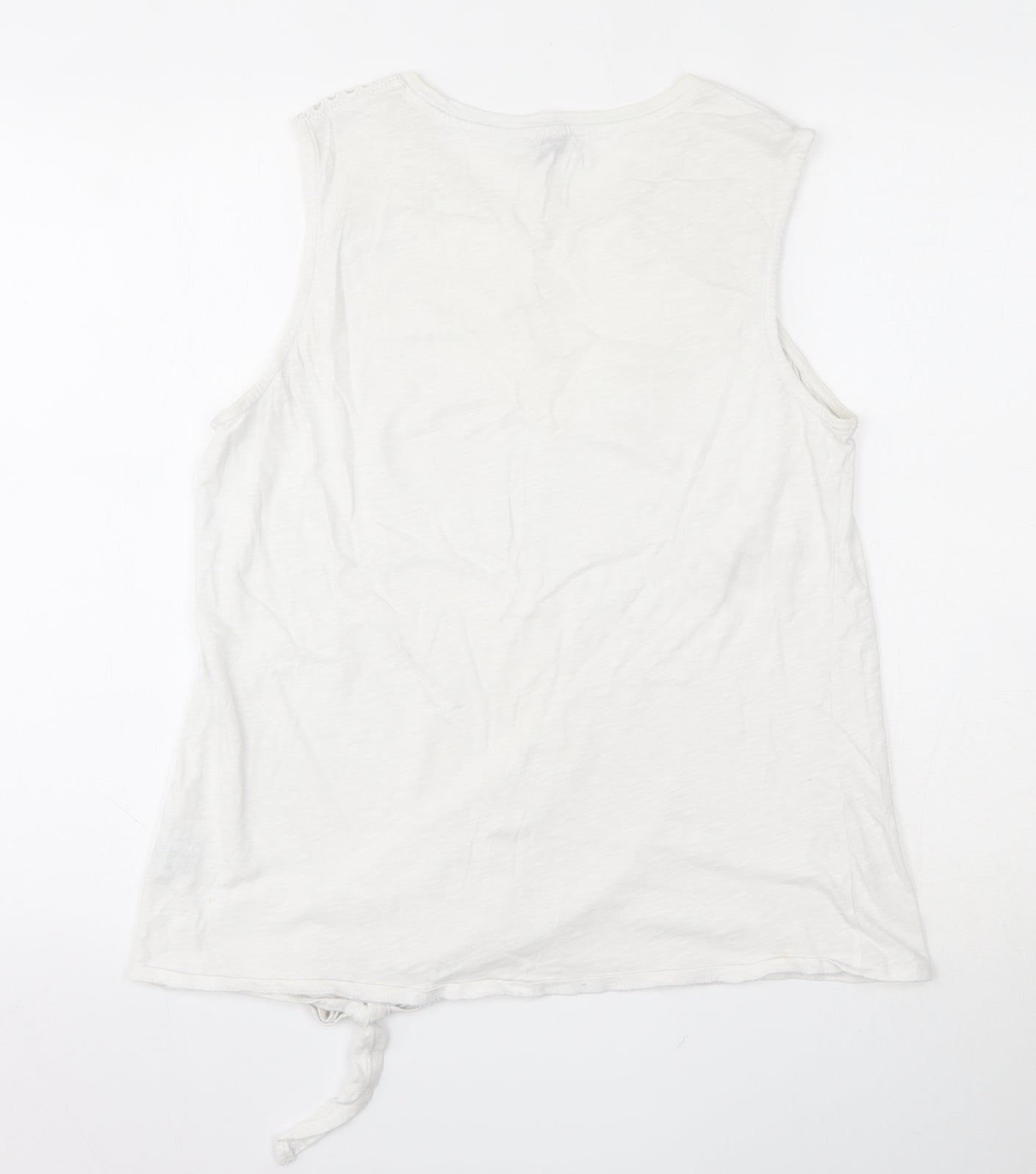Papaya Womens White  100% Cotton Basic Tank Size 12 Round Neck