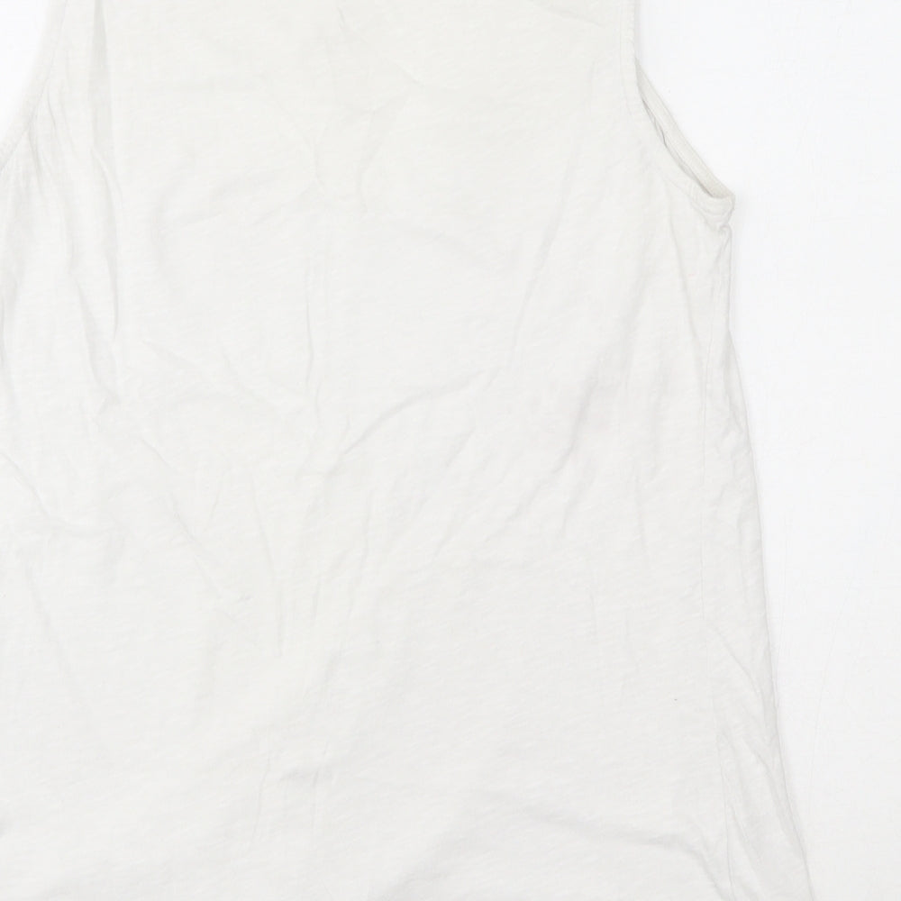 Papaya Womens White  100% Cotton Basic Tank Size 12 Round Neck