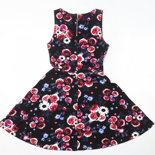 Divided Womens Multicoloured Floral Viscose Bodycon  Size XS  Round Neck