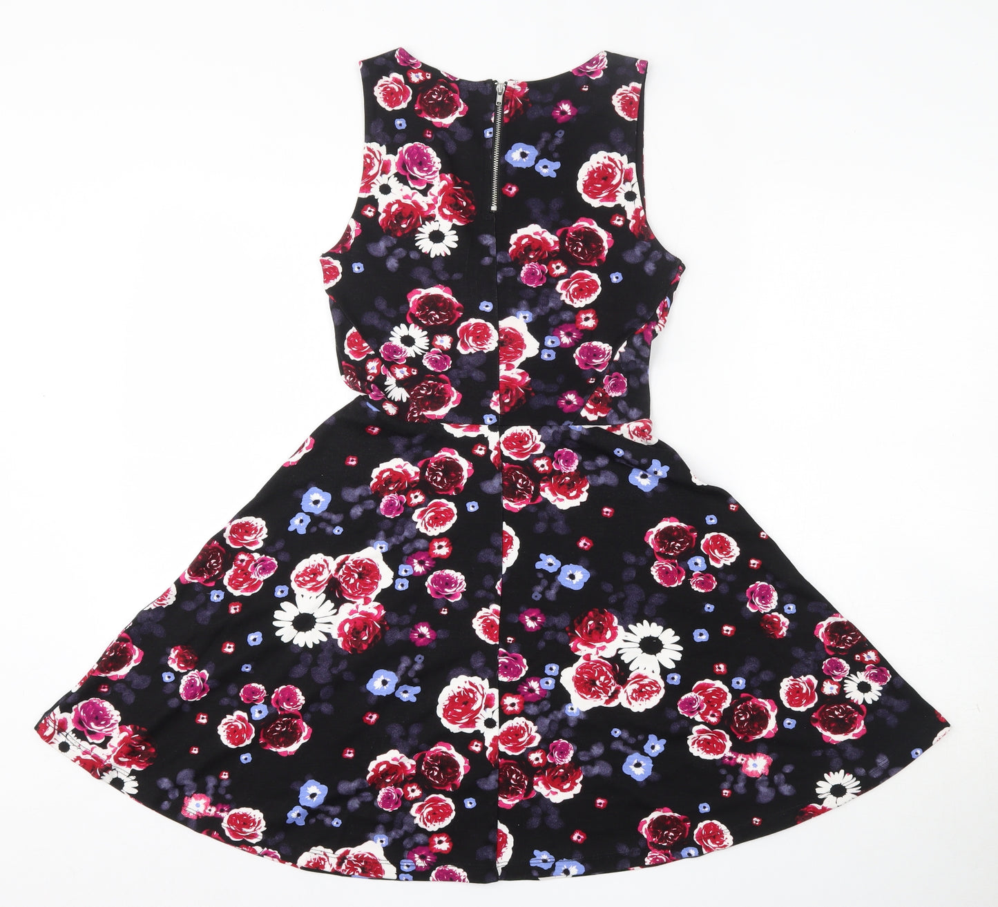 Divided Womens Multicoloured Floral Viscose Bodycon  Size XS  Round Neck