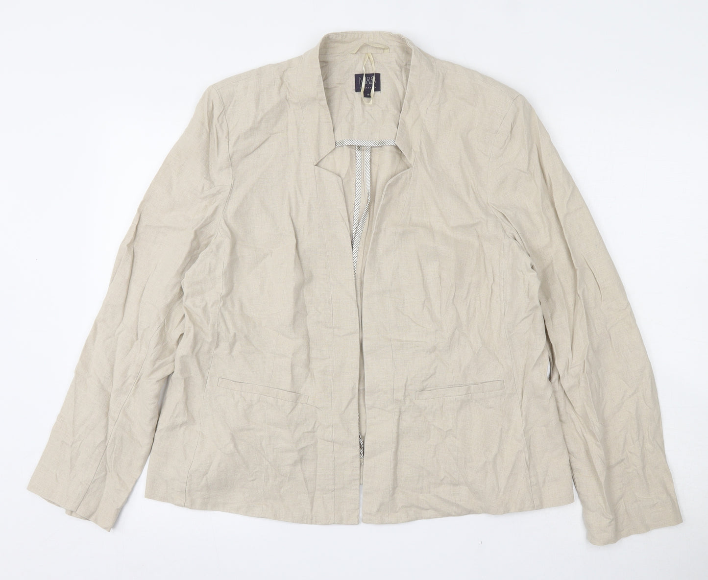 Marks and Spencer Womens Beige   Jacket Blazer Size 18