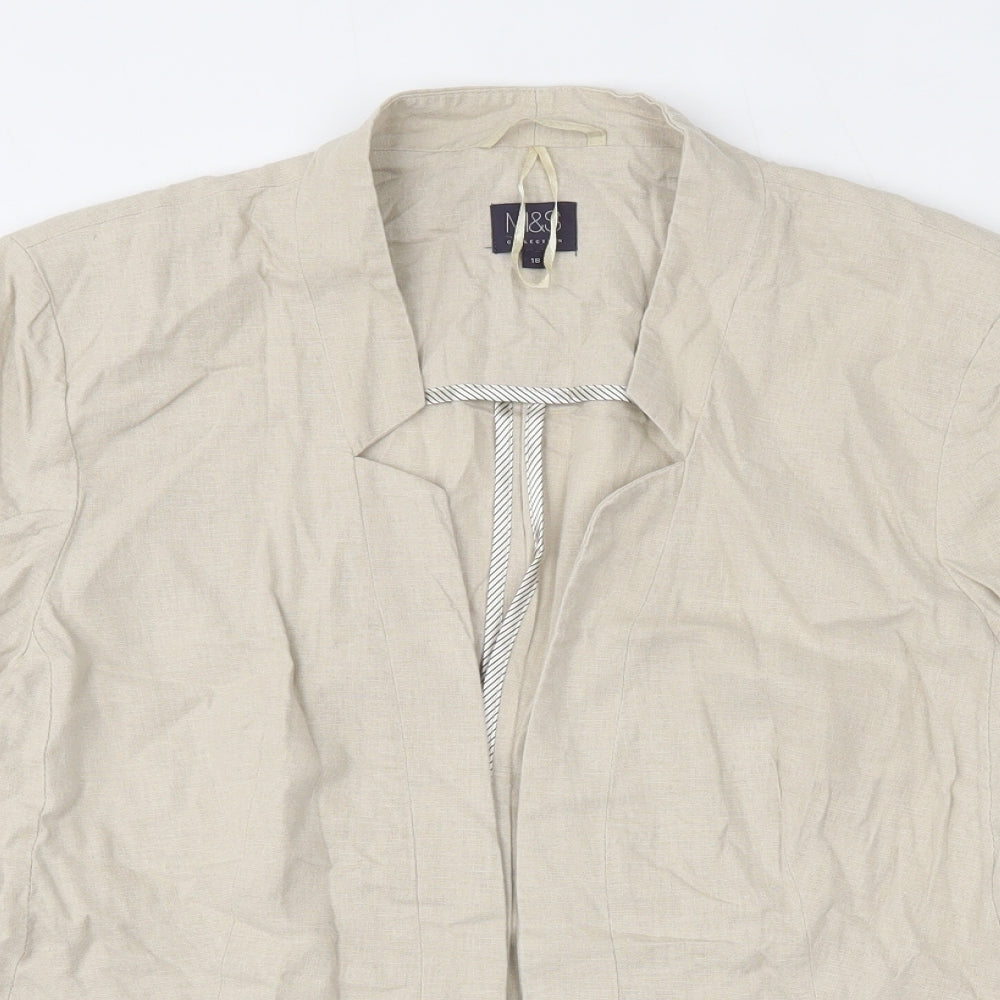 Marks and Spencer Womens Beige   Jacket Blazer Size 18