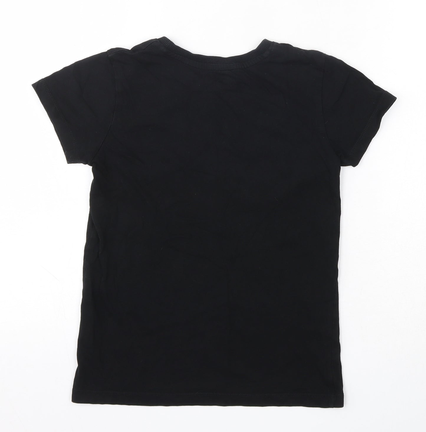 URBN DEPT  Boys Black  100% Cotton Basic T-Shirt Size 8 Years Round Neck