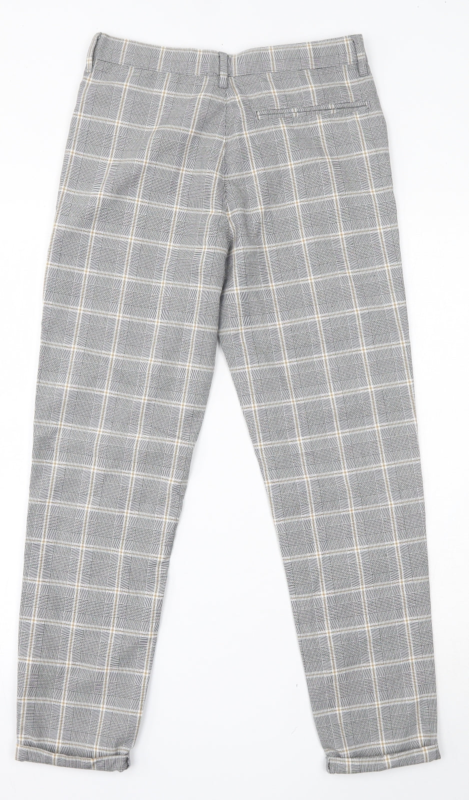 River Island Girls Black Plaid Polyester Chino Trousers Size 12 Years  Regular Button