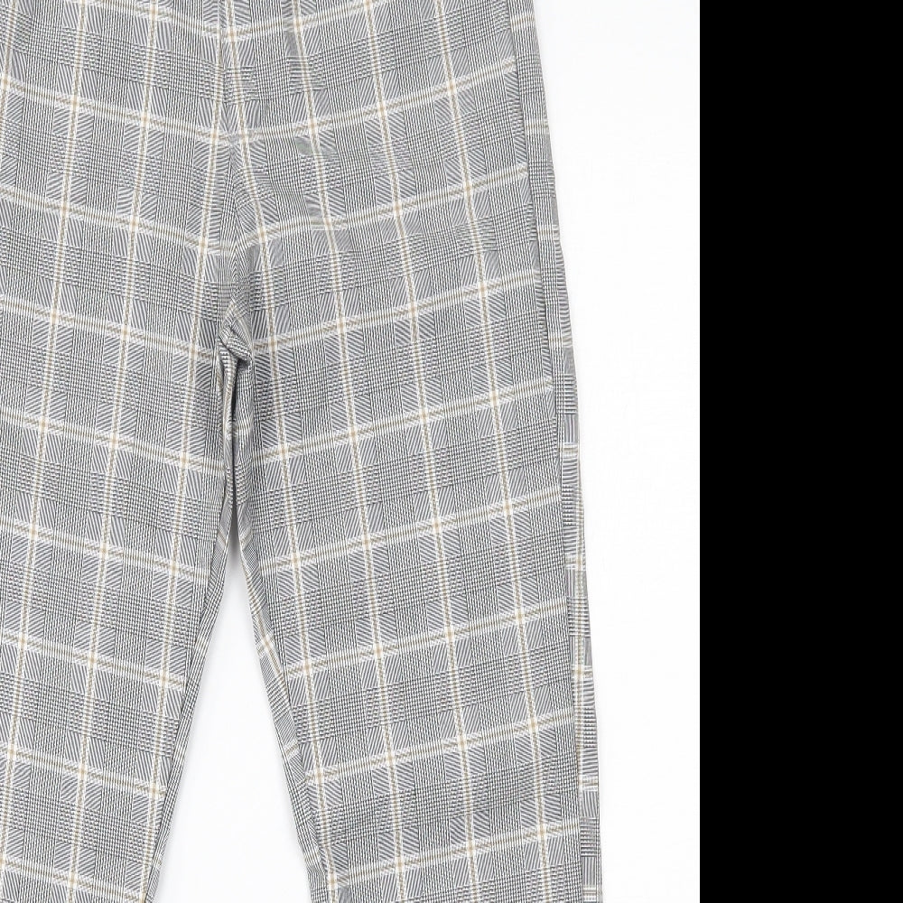 River Island Girls Black Plaid Polyester Chino Trousers Size 12 Years  Regular Button