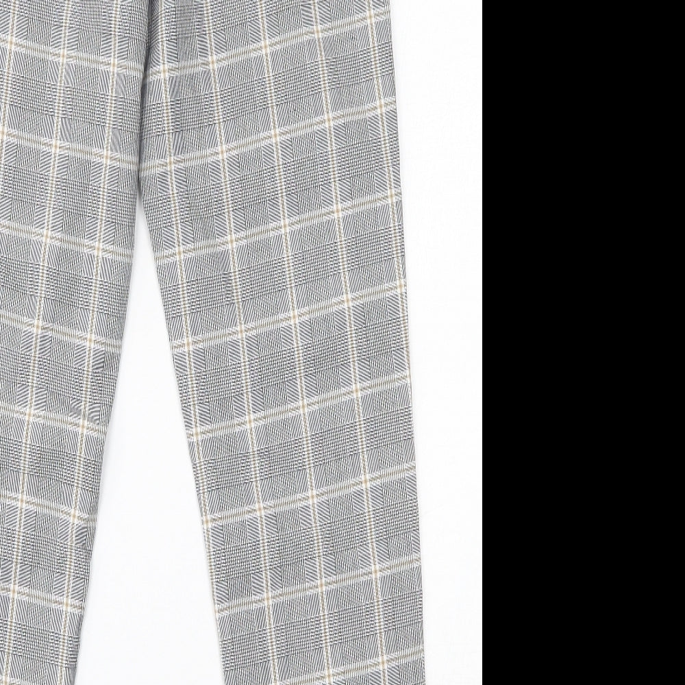 River Island Girls Black Plaid Polyester Chino Trousers Size 12 Years  Regular Button