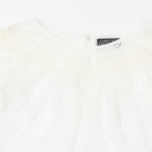 Atmosphere Womens Ivory  Polyester Basic Button-Up Size 10 Round Neck