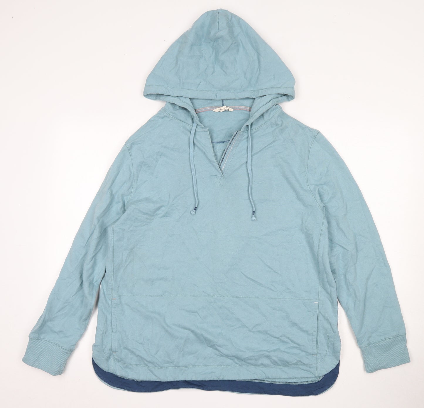 White Stuff Womens Blue  100% Cotton Pullover Hoodie Size 16