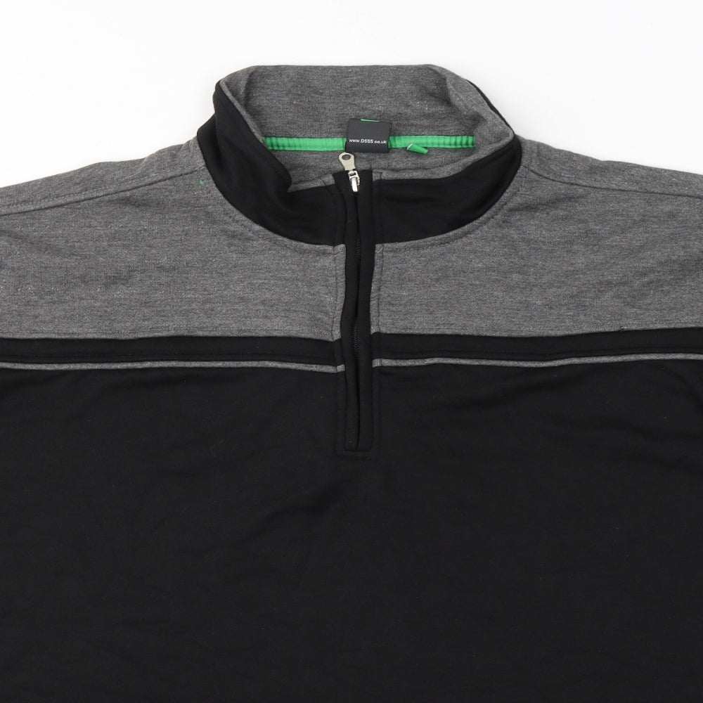 D555 Mens Black  Cotton Pullover Sweatshirt Size 4XL