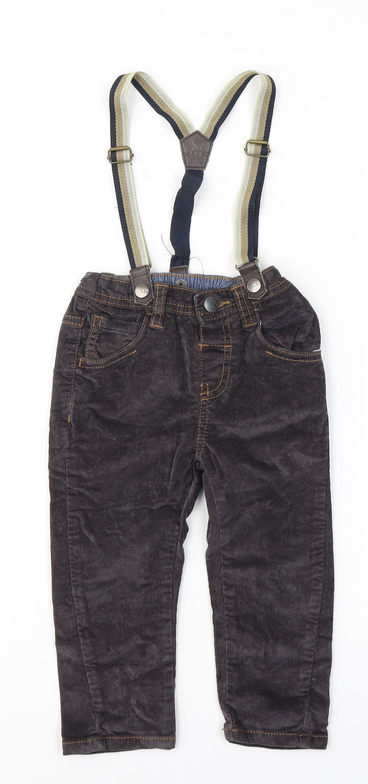 Nutmeg Boys Brown  Cotton  Trousers Size 18-24 Months  Button - Dunagrees