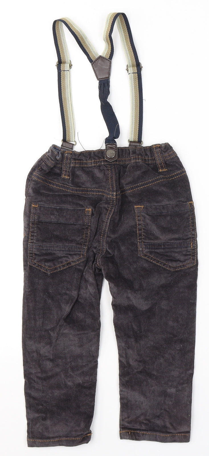 Nutmeg Boys Brown  Cotton  Trousers Size 18-24 Months  Button - Dunagrees