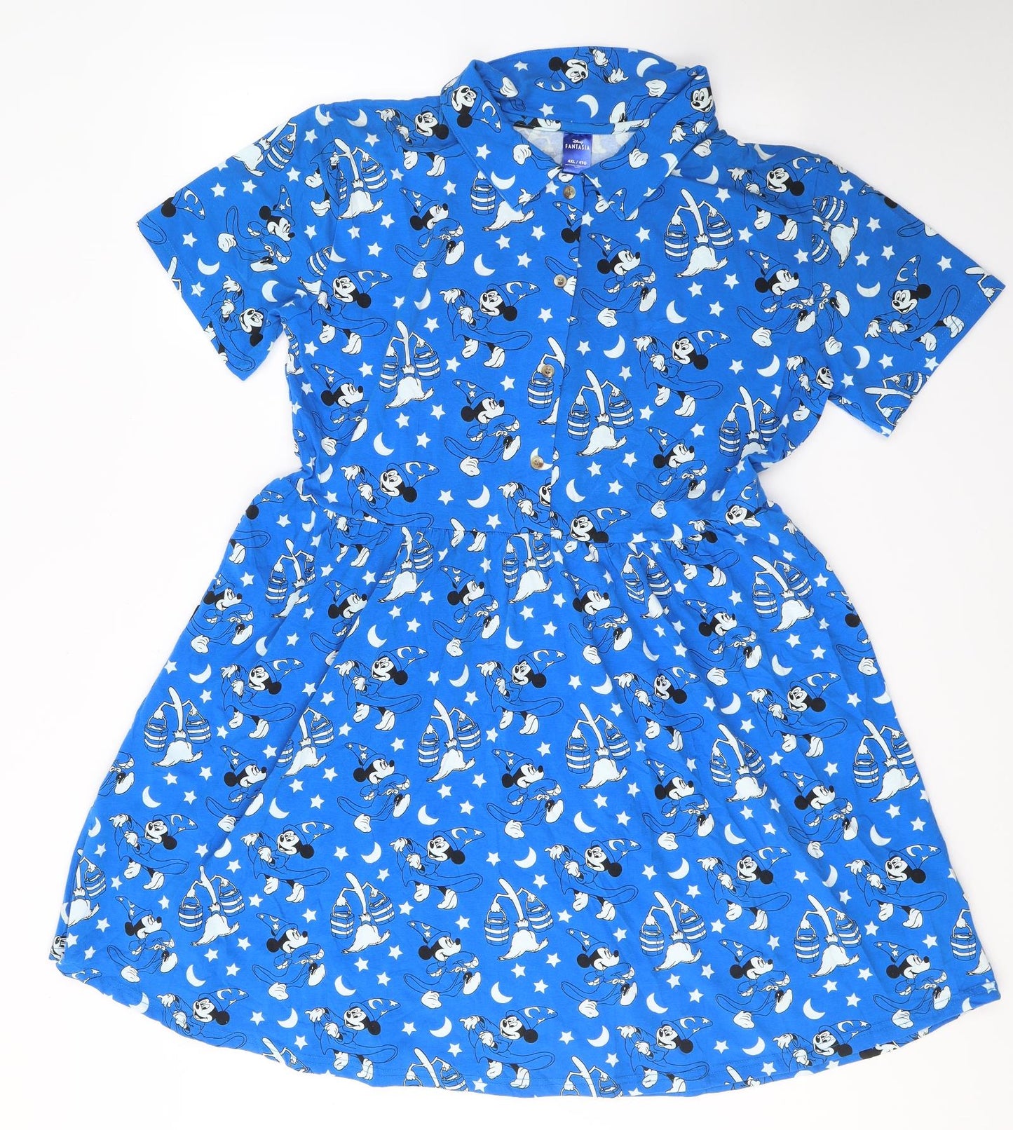 Disney Womens Blue  Cotton Fit & Flare  Size 4XL  V-Neck Pullover