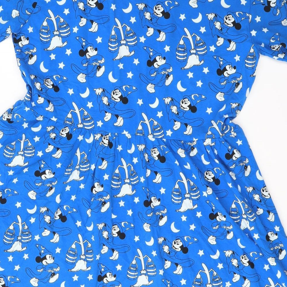 Disney Womens Blue  Cotton Fit & Flare  Size 4XL  V-Neck Pullover