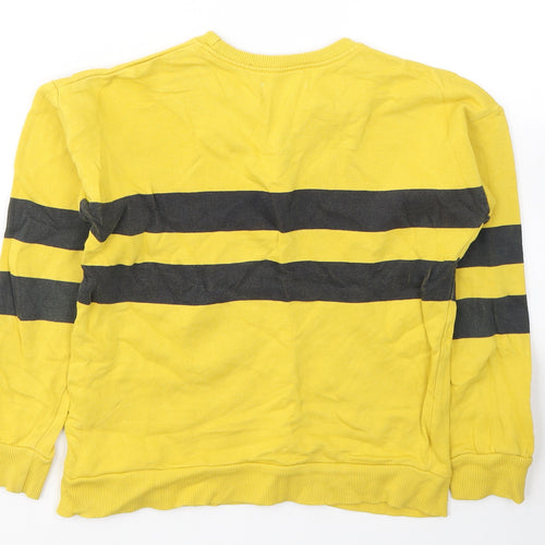 Leigh Tucker Boys Yellow Striped Cotton Pullover Sweatshirt Size 6-7 Years  Pullover