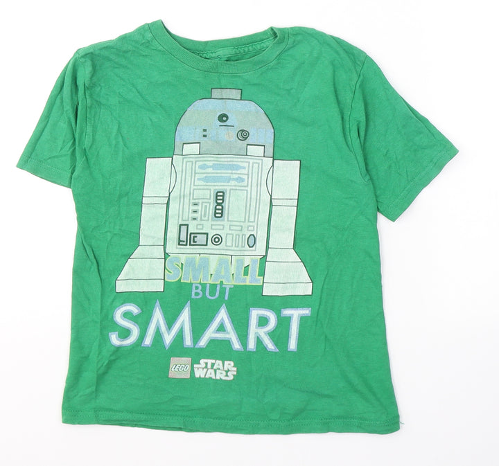 Lego x Star Wars Boys Green Cotton Pullover T-Shirt Size 5 Years Round Neck Pullover