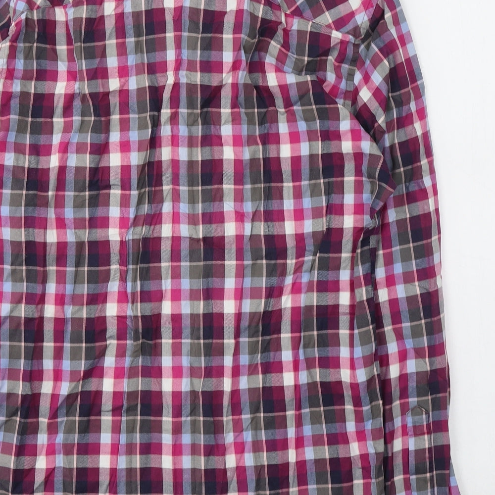 Blue Harbour Mens Pink Plaid Cotton  Button-Up Size M Collared Button