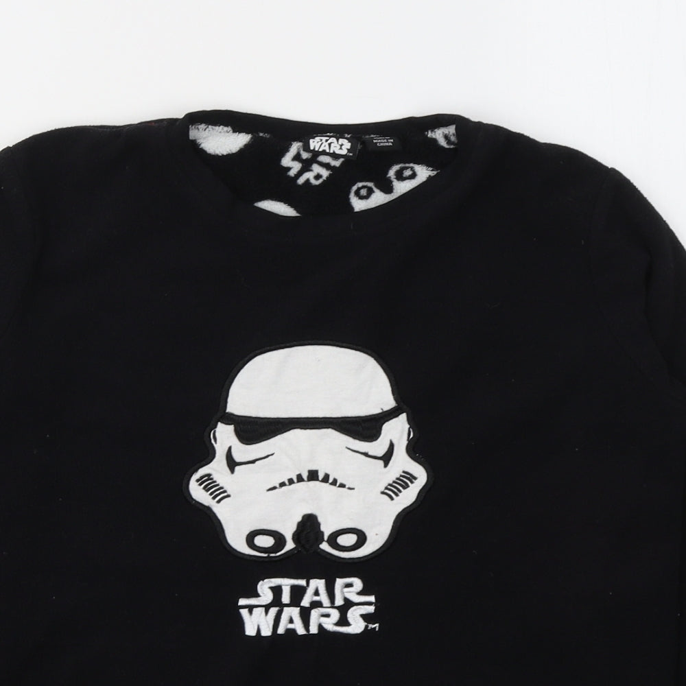 Star Wars Boys Black Solid Polyester  Pyjama Top Size 12-13 Years  Pullover