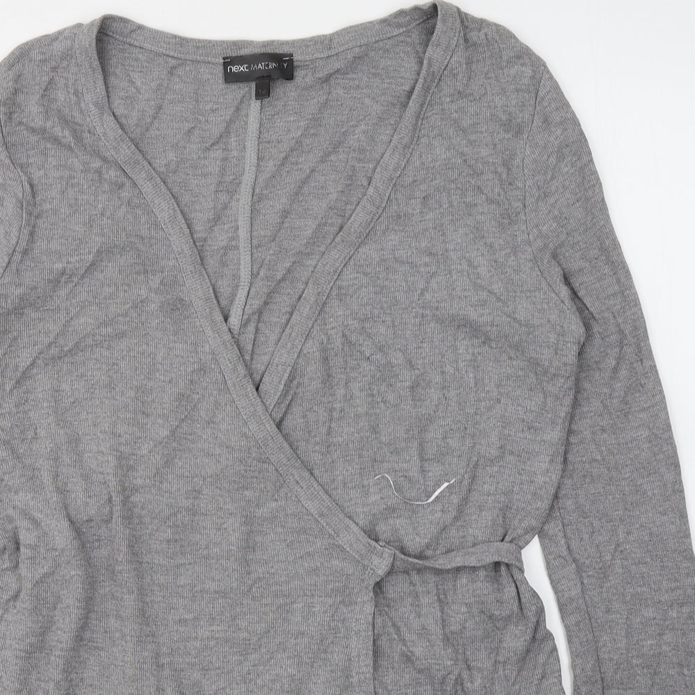 Next  Womens Grey  Viscose Wrap Blouse Size 16 V-Neck
