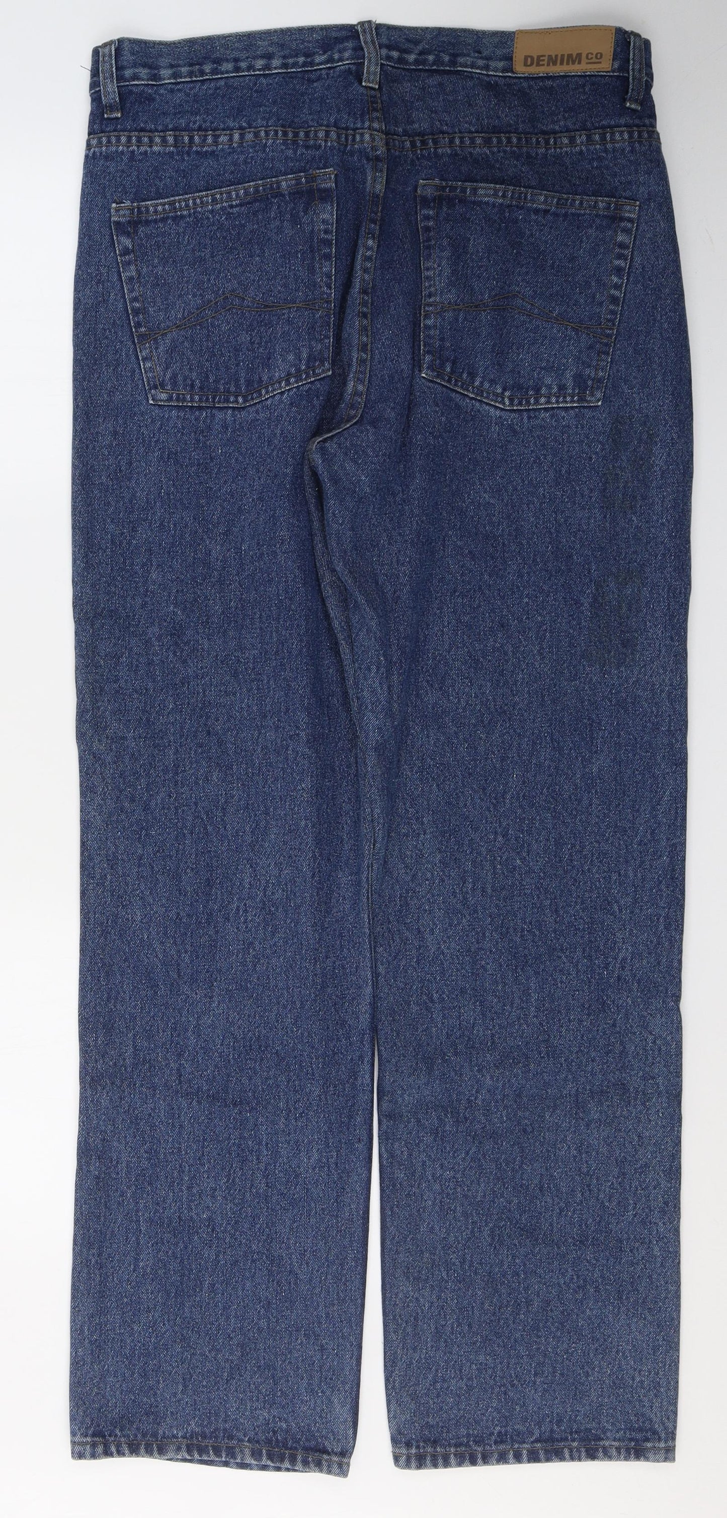 Denim & Co. Mens Blue  Cotton Straight Jeans Size 34 in L32 in Regular Button